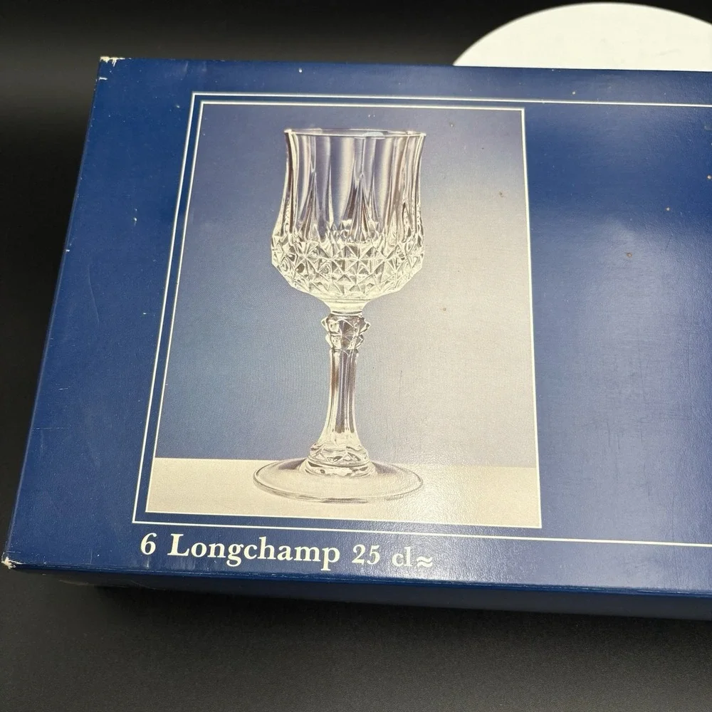 Cristal D'Arques Longchamp 25cl/8.45oz Wine Glasses Set Of 6 Lead Crystal France